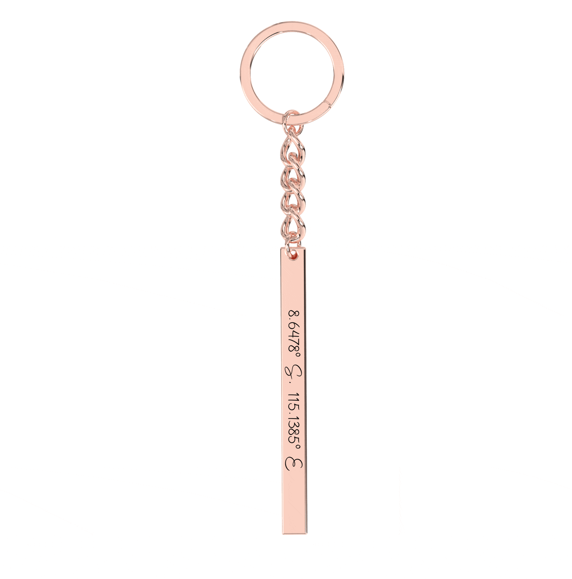 Coordinate Engraved Keychain