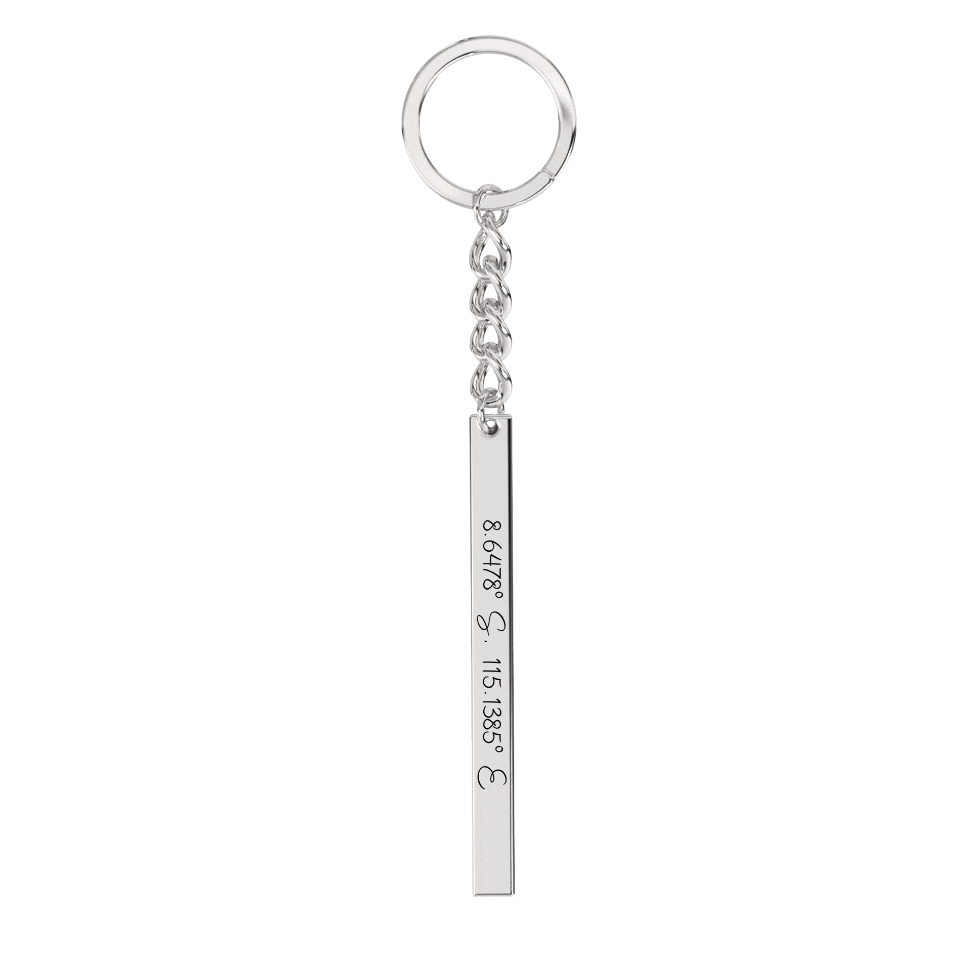 Coordinate Engraved Keychain