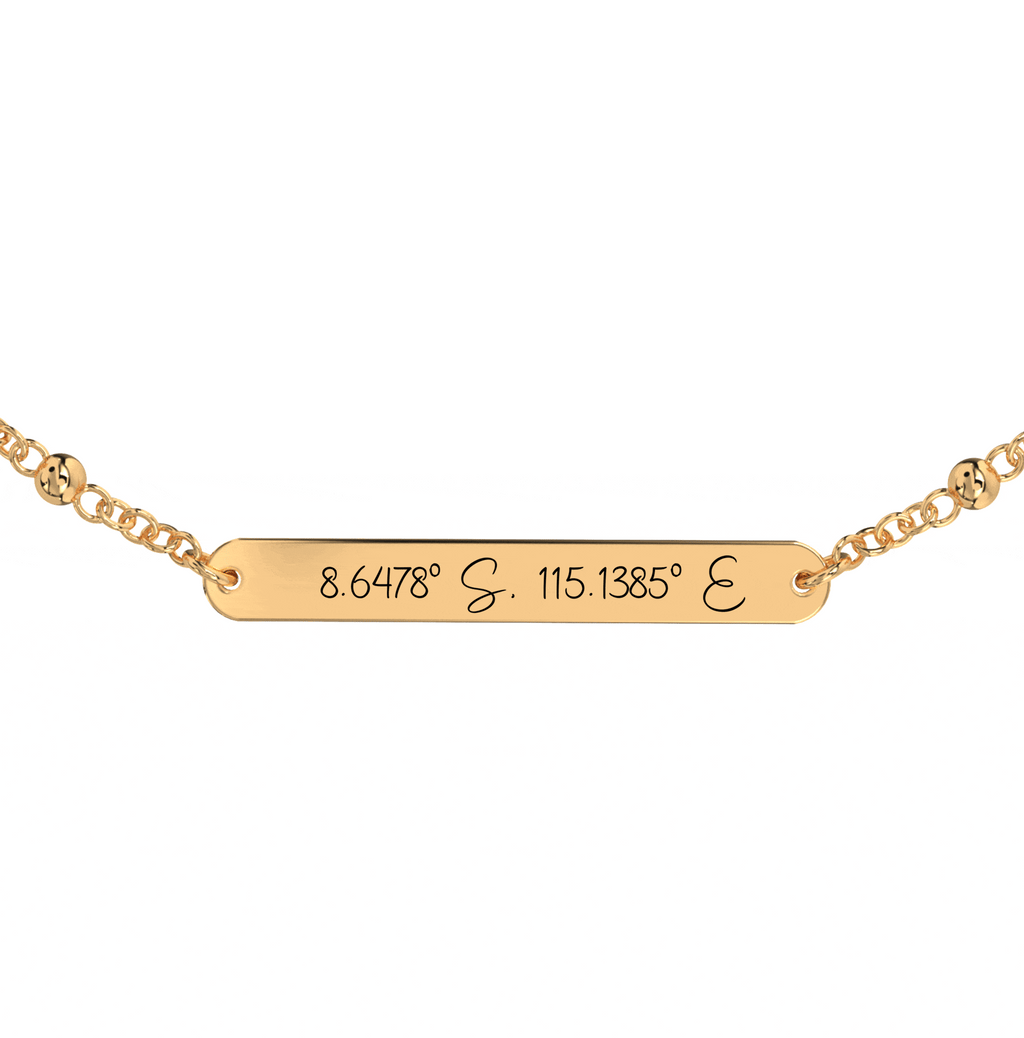 Chevillière/Bracelet Gravé Coordonnées