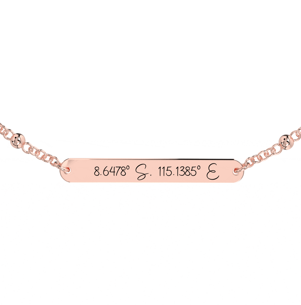 Chevillière/Bracelet Gravé Coordonnées