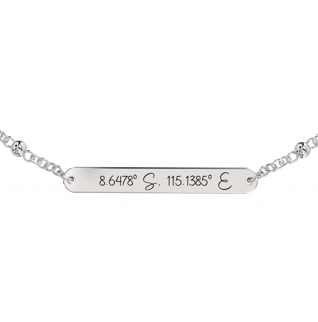 Chevillière/Bracelet Gravé Coordonnées