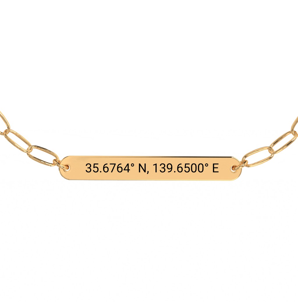 Chevillière/Bracelet Gravé Coordonnées