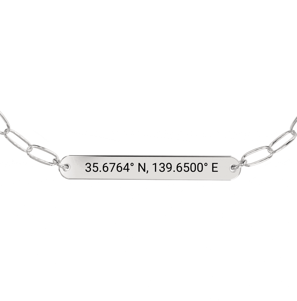 Chevillière/Bracelet Gravé Coordonnées