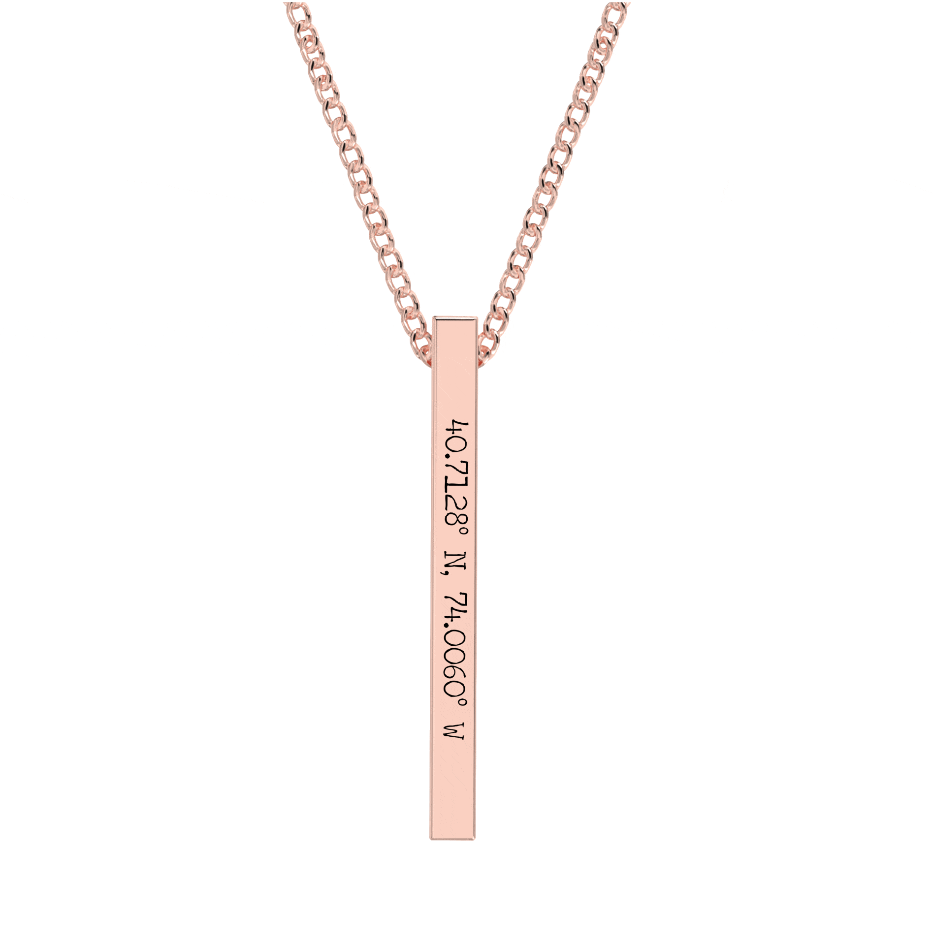 Coordinate Engraved Bar Necklace
