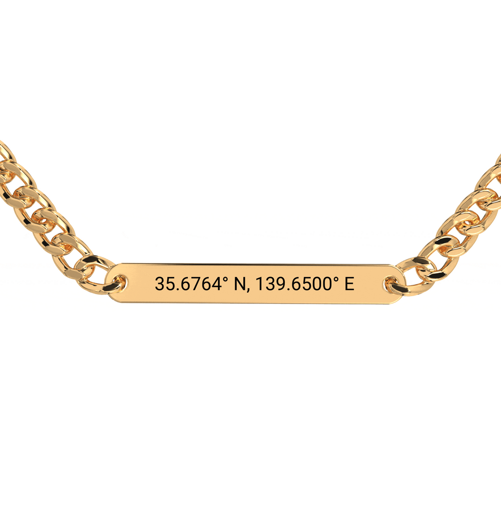 Bracelet Épais Gravé Coordonnées