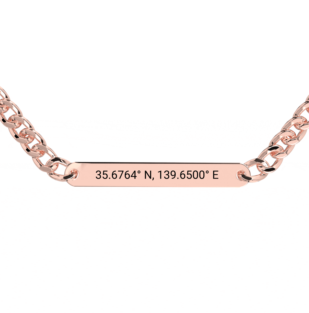 Bracelet Épais Gravé Coordonnées