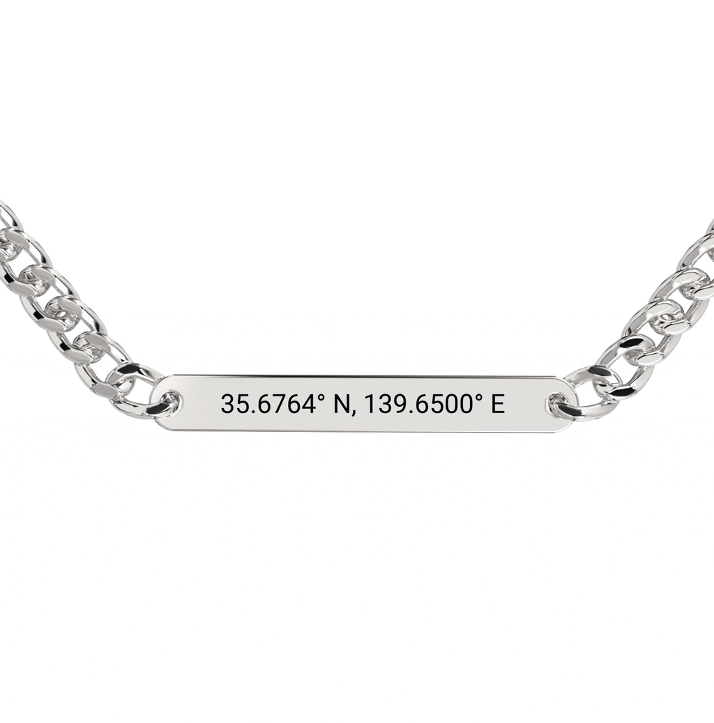Bracelet Épais Gravé Coordonnées