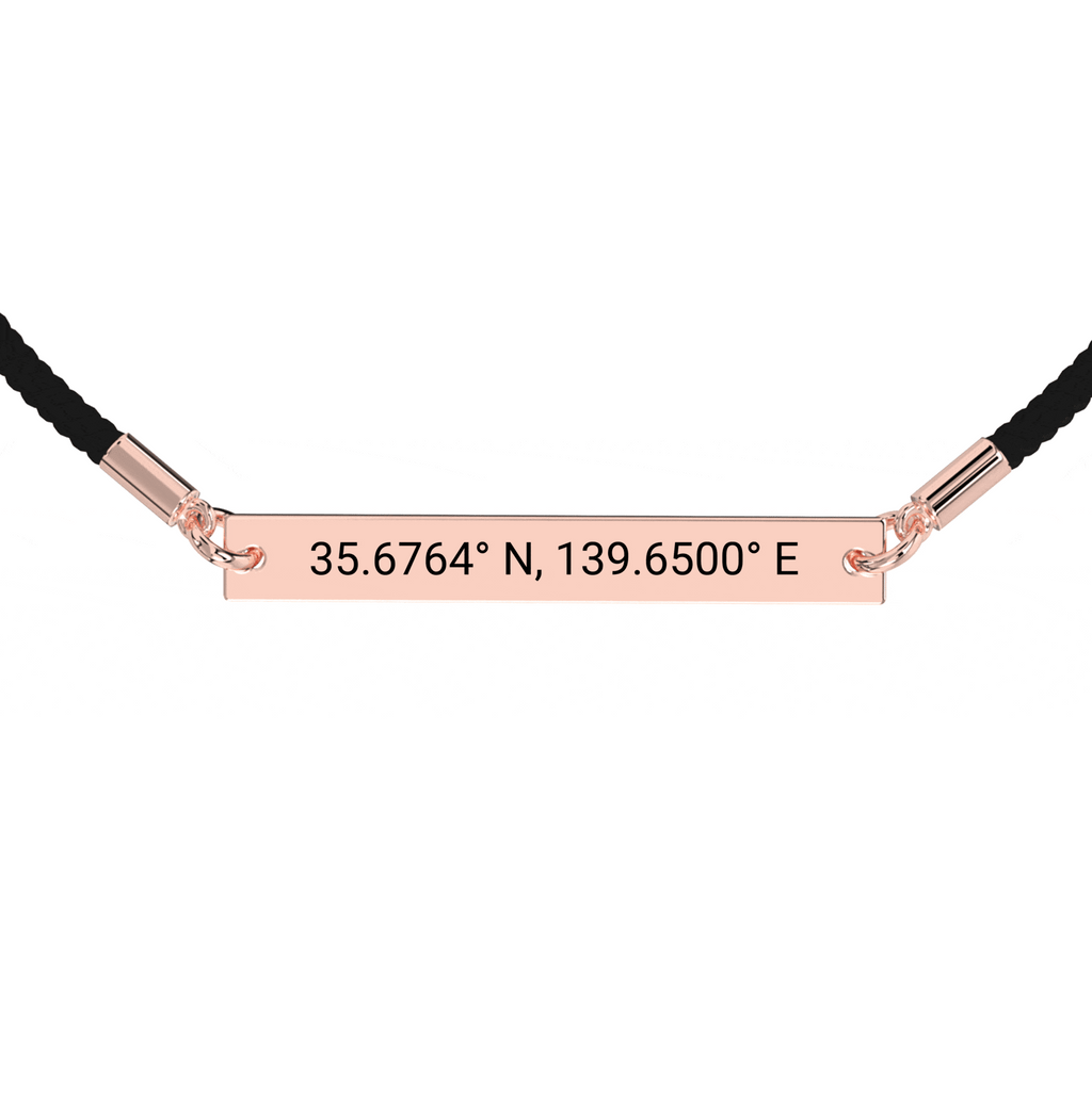 Bracelet Corde Gravé Coordonnées