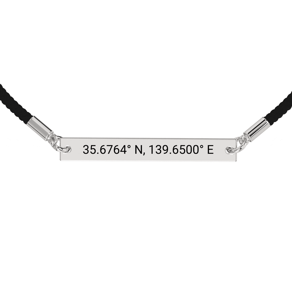 Bracelet Corde Gravé Coordonnées