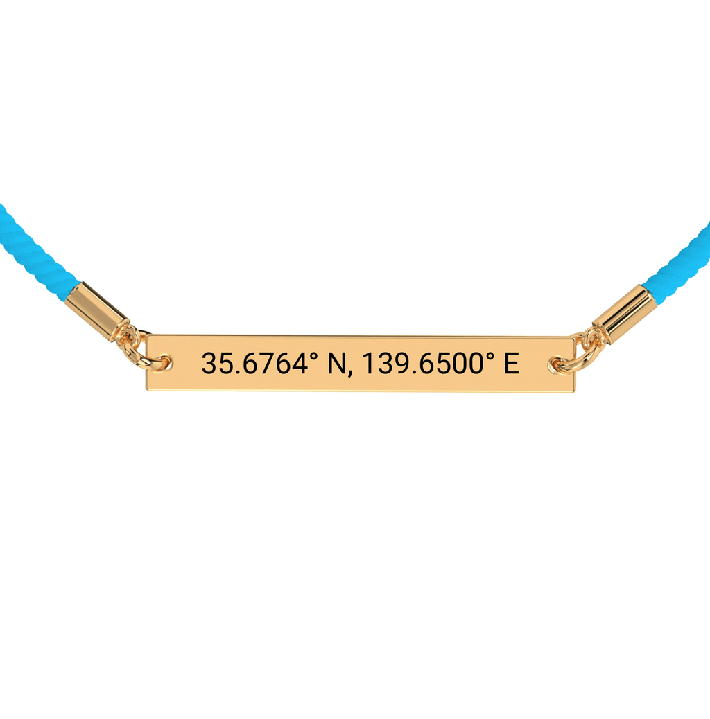 Bracelet Corde Gravé Coordonnées
