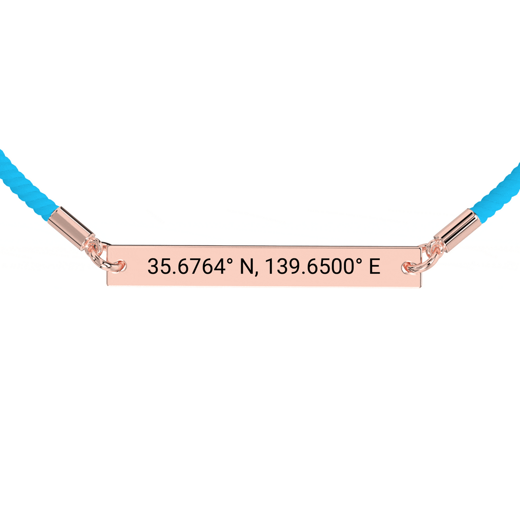 Bracelet Corde Gravé Coordonnées