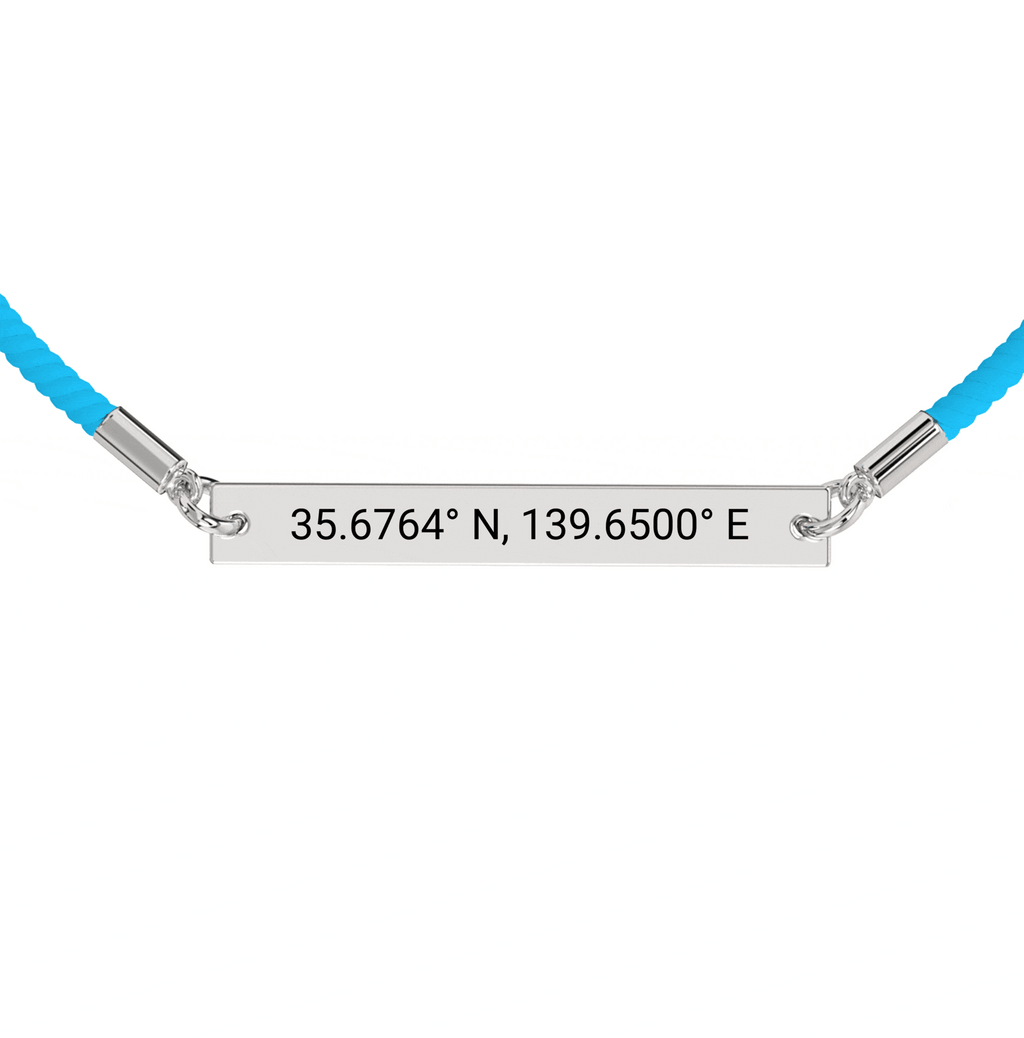 Bracelet Corde Gravé Coordonnées