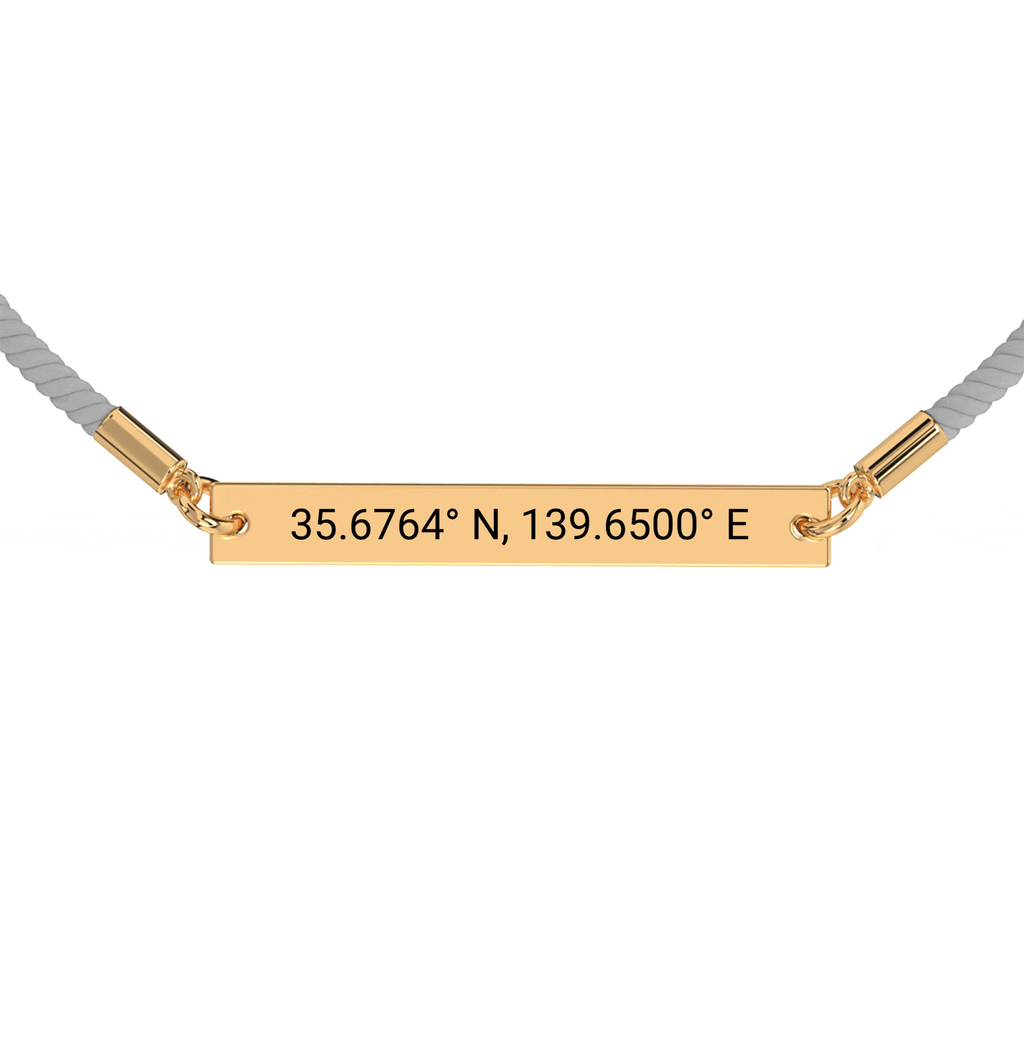 Bracelet Corde Gravé Coordonnées