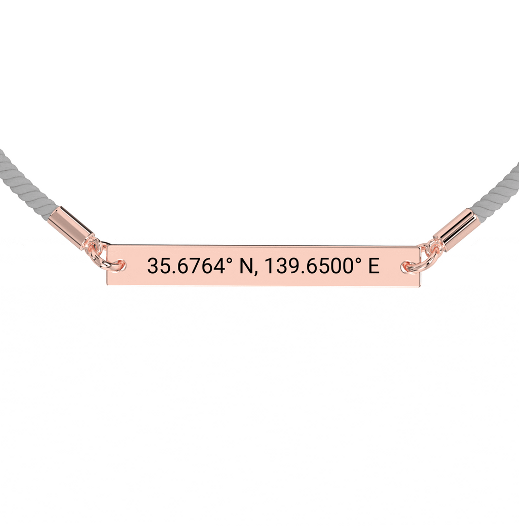 Bracelet Corde Gravé Coordonnées