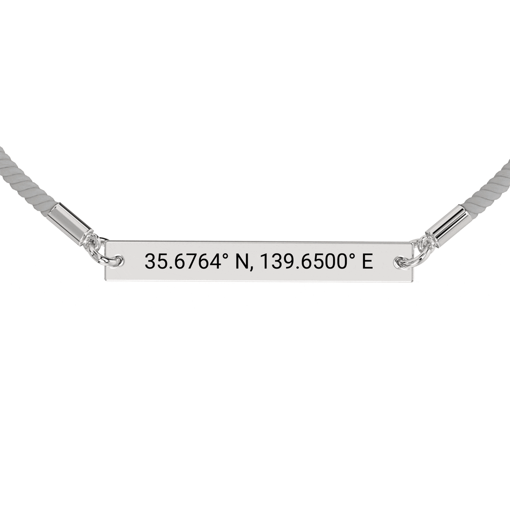 Bracelet Corde Gravé Coordonnées