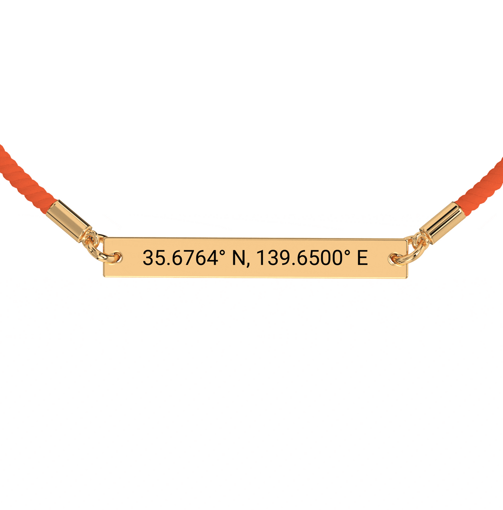 Bracelet Corde Gravé Coordonnées