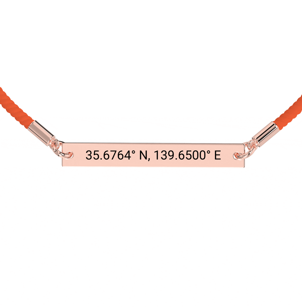 Bracelet Corde Gravé Coordonnées