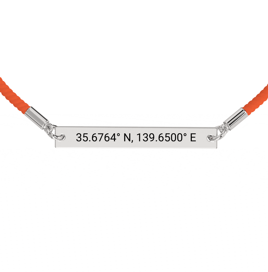 Bracelet Corde Gravé Coordonnées