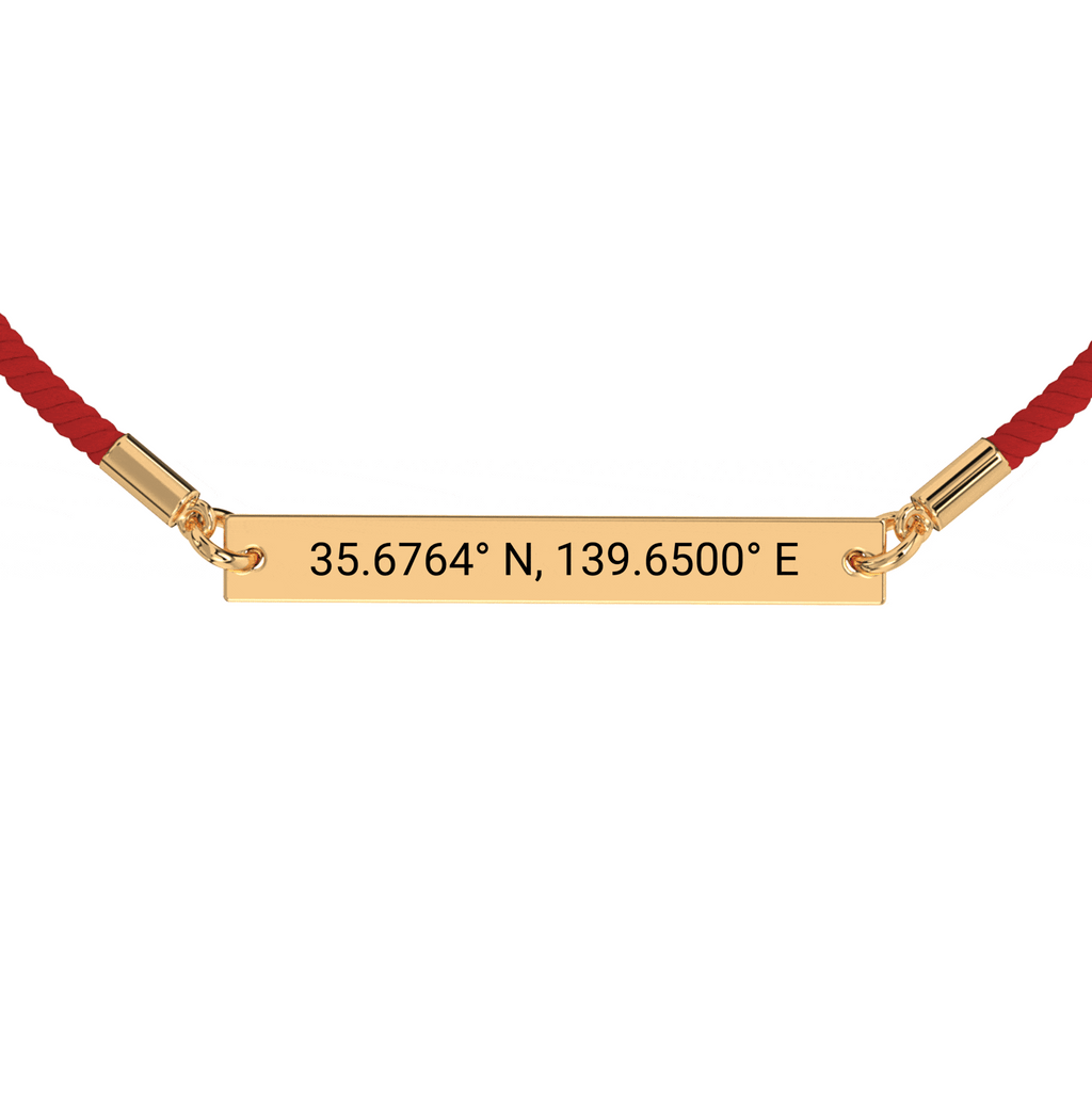 Bracelet Corde Gravé Coordonnées