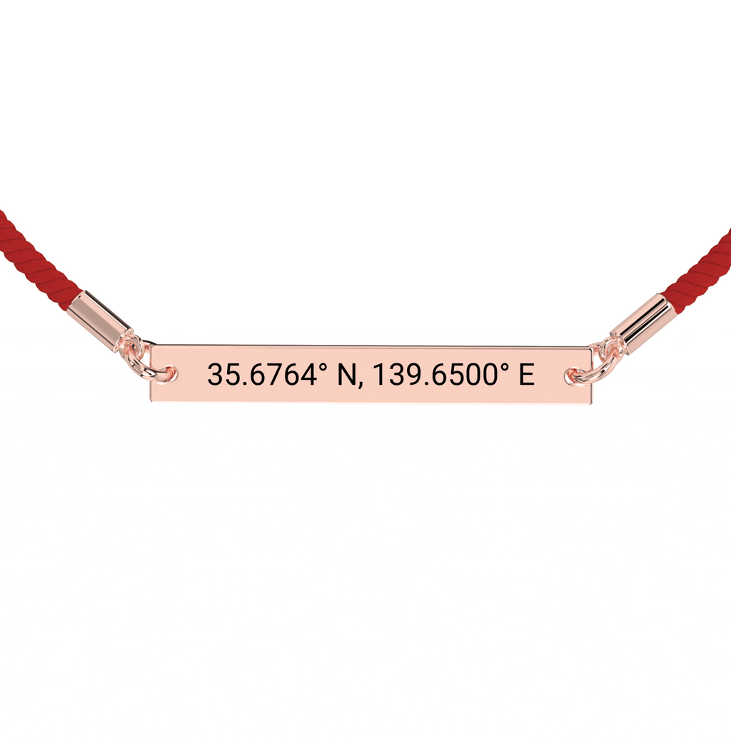 Bracelet Corde Gravé Coordonnées