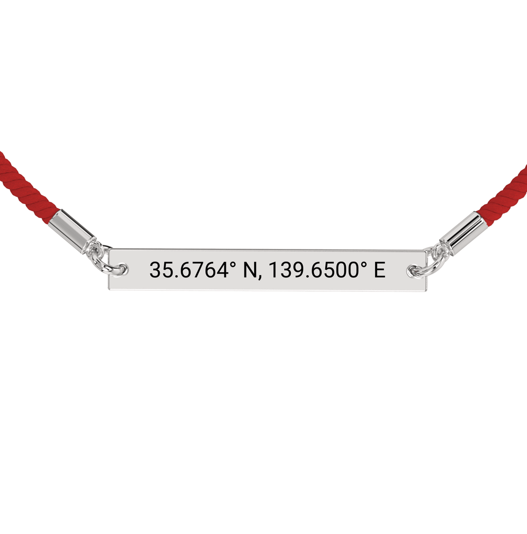 Bracelet Corde Gravé Coordonnées