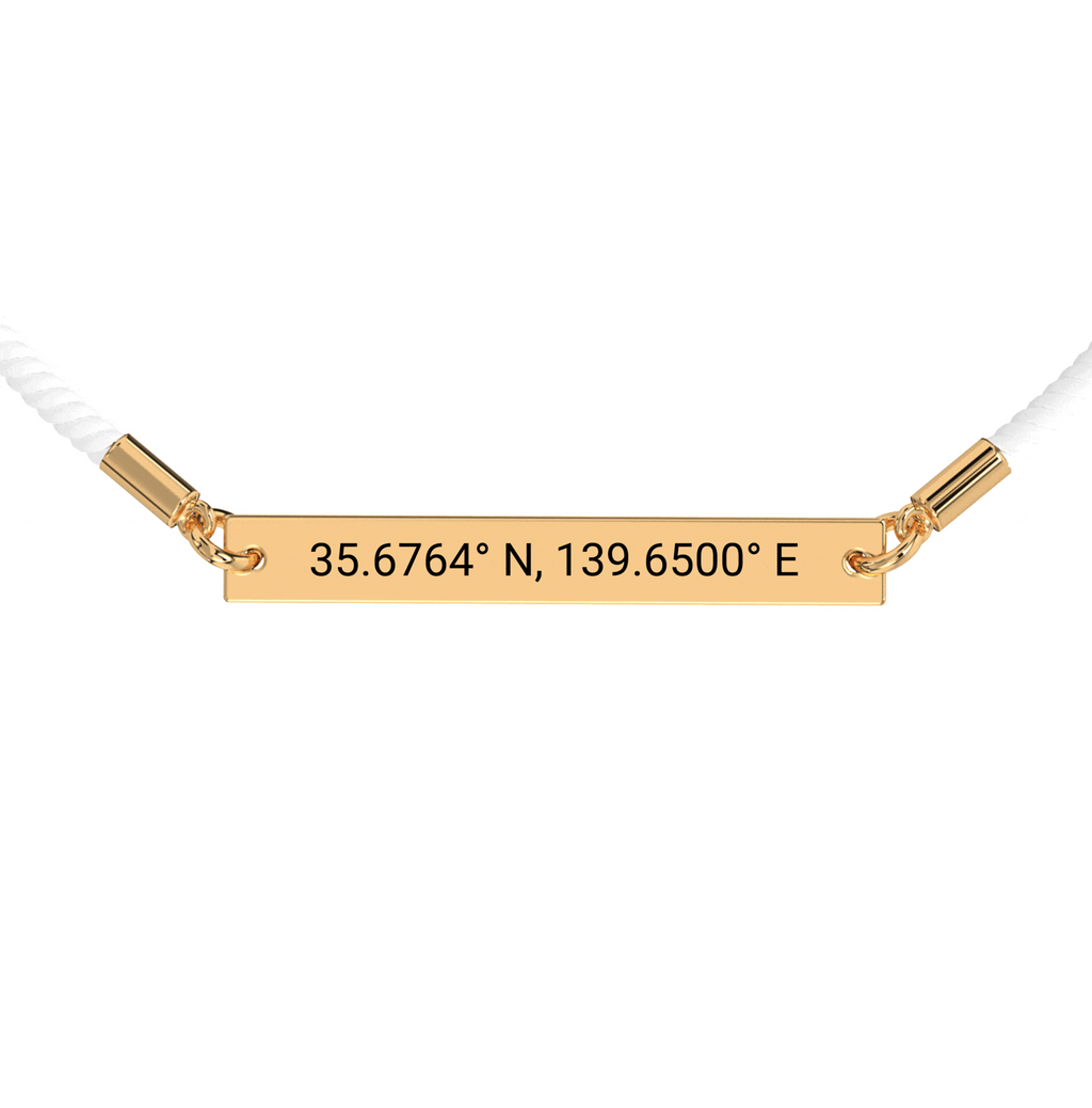 Bracelet Corde Gravé Coordonnées