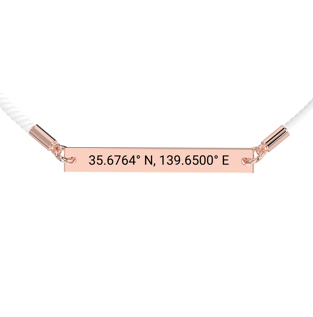 Bracelet Corde Gravé Coordonnées