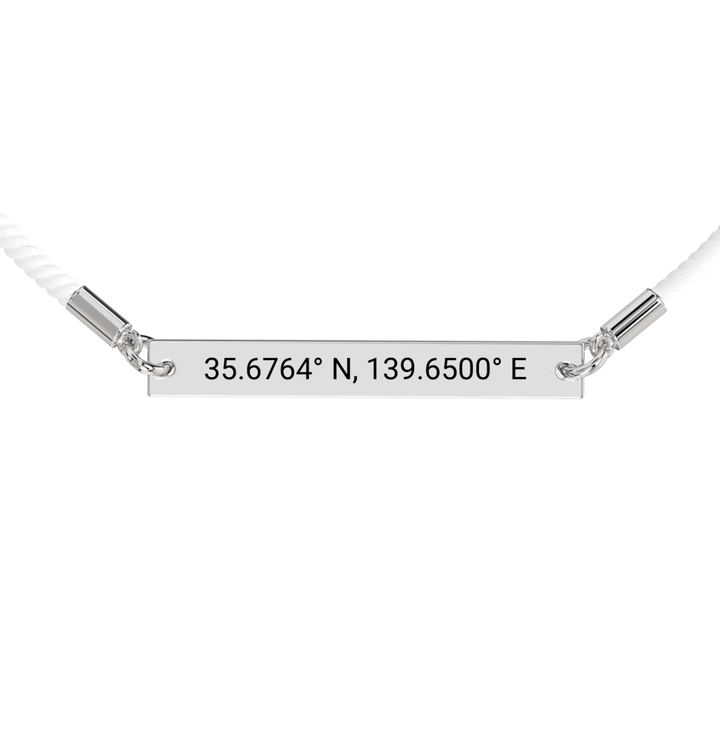 Bracelet Corde Gravé Coordonnées