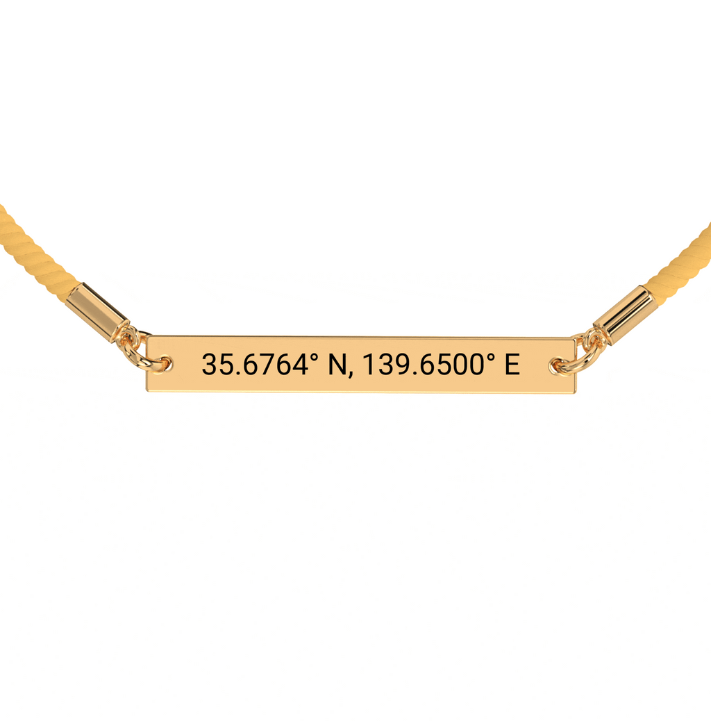 Bracelet Corde Gravé Coordonnées