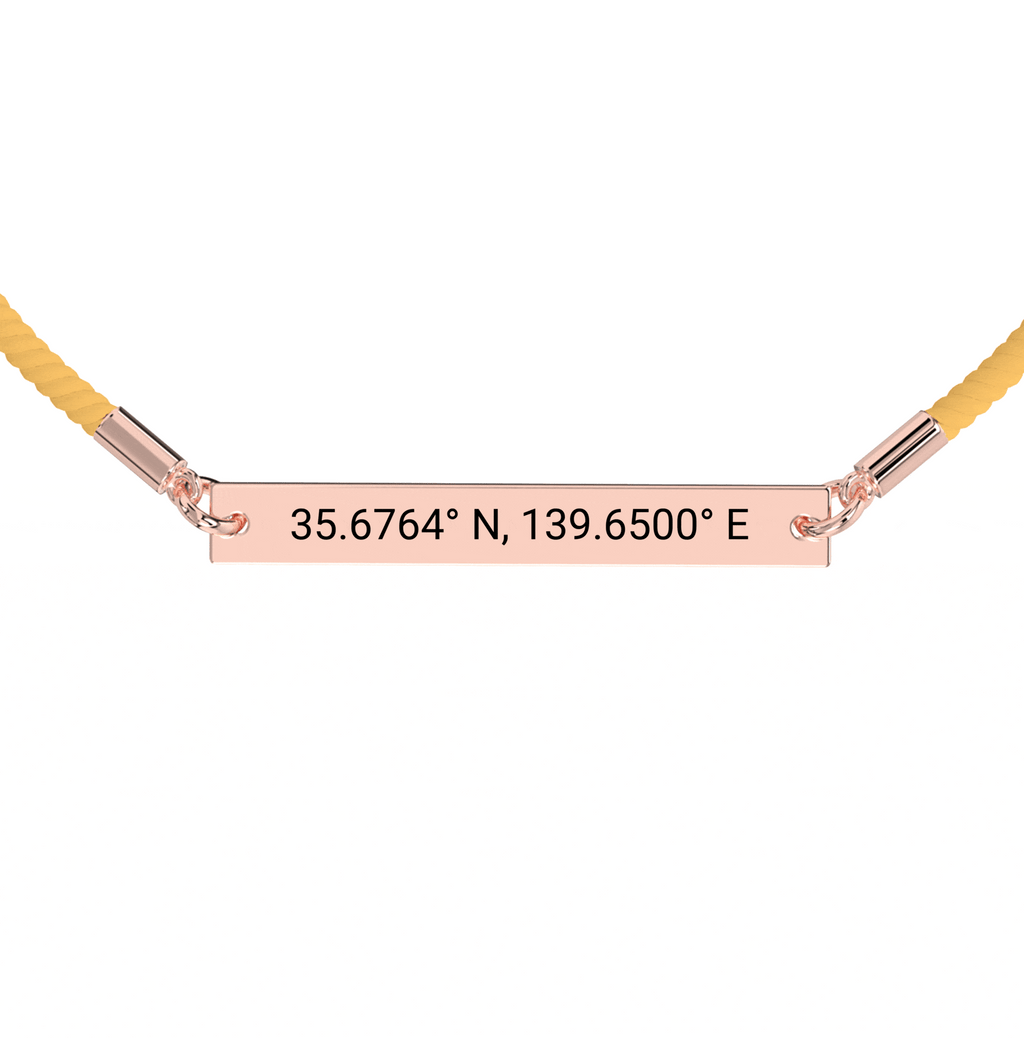 Bracelet Corde Gravé Coordonnées
