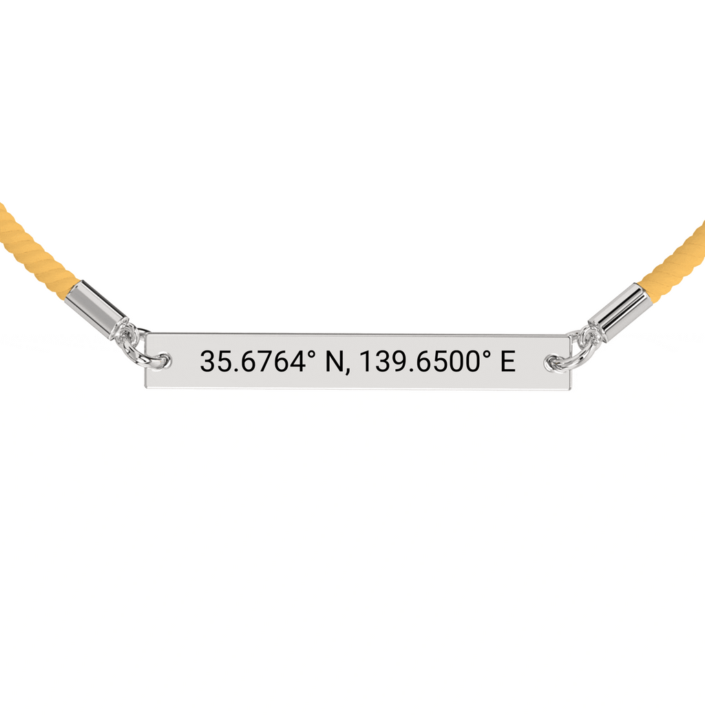 Bracelet Corde Gravé Coordonnées