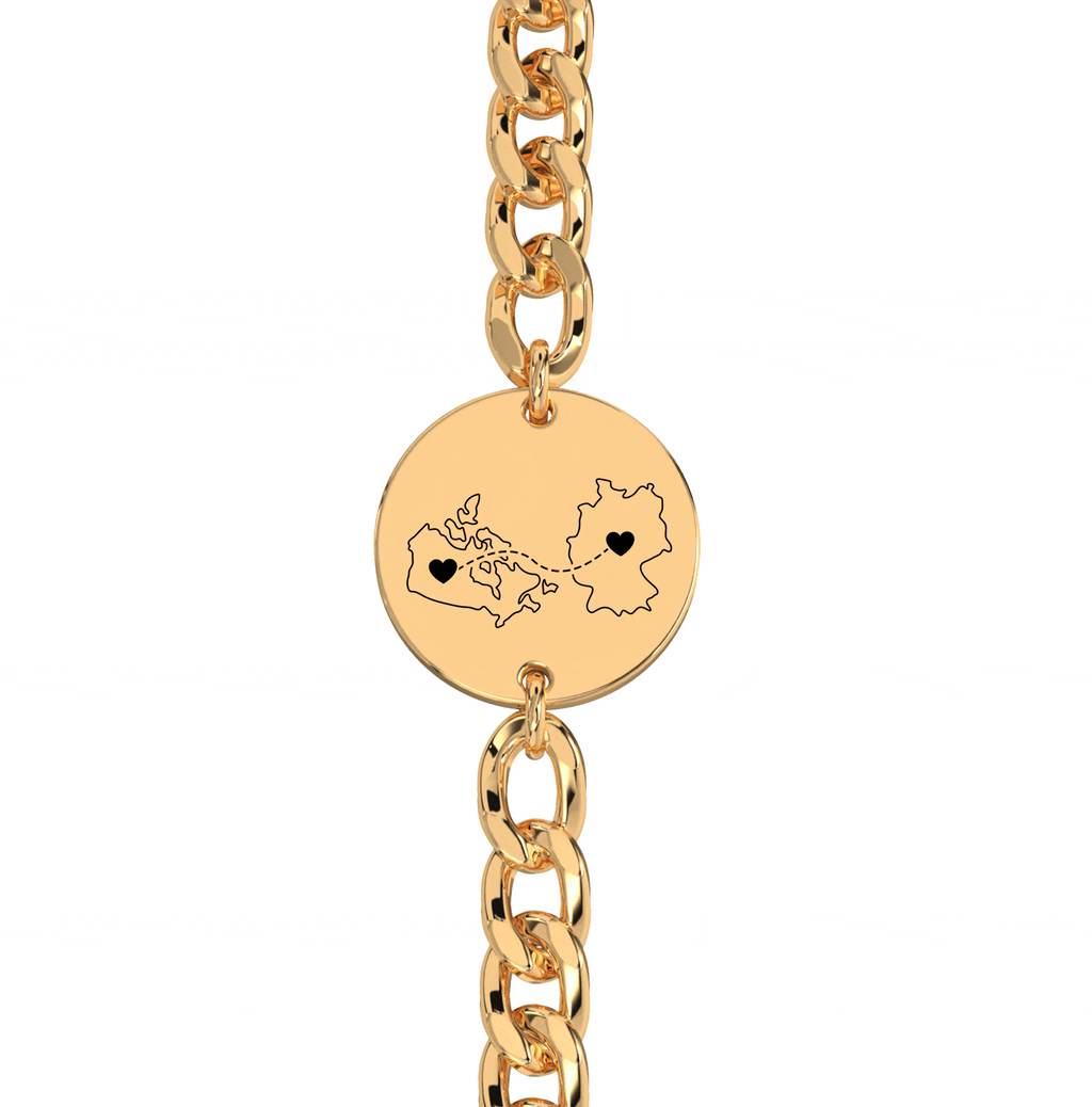 Bracelet Épais Gravé Double Cartes