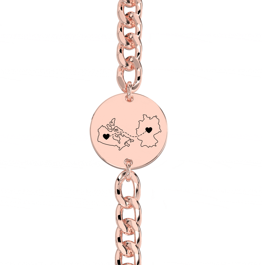 Bracelet Épais Gravé Double Cartes