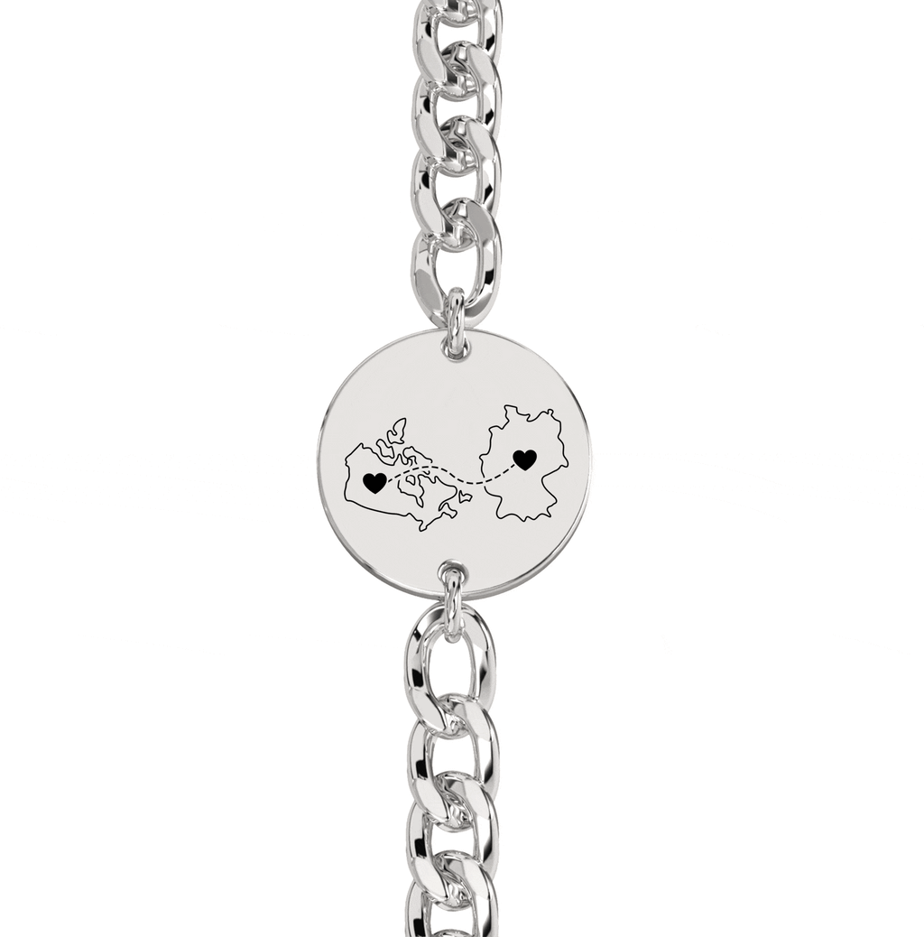 Bracelet Épais Gravé Double Cartes