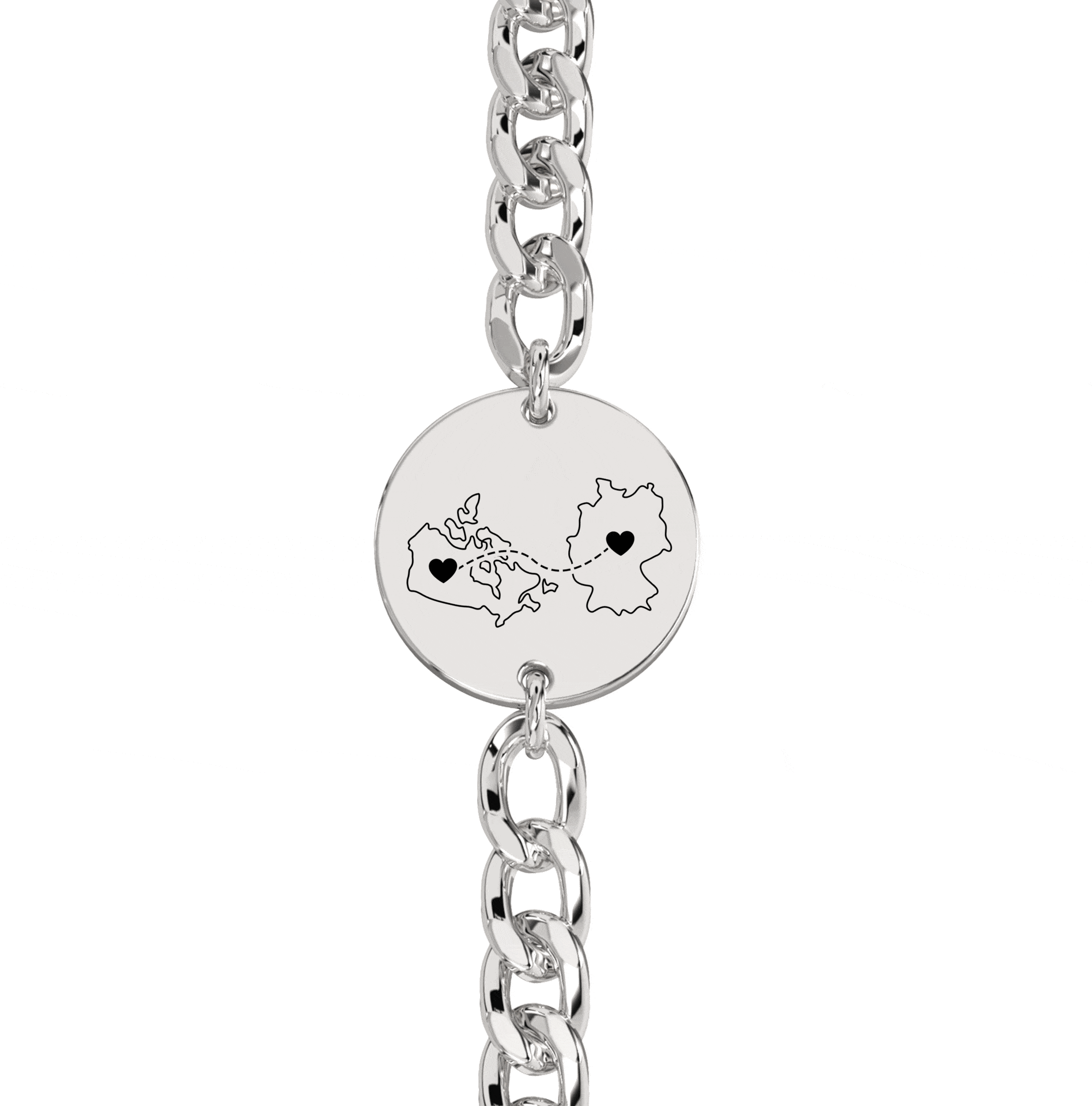 Dual Maps Engraved Chunky Bracelet