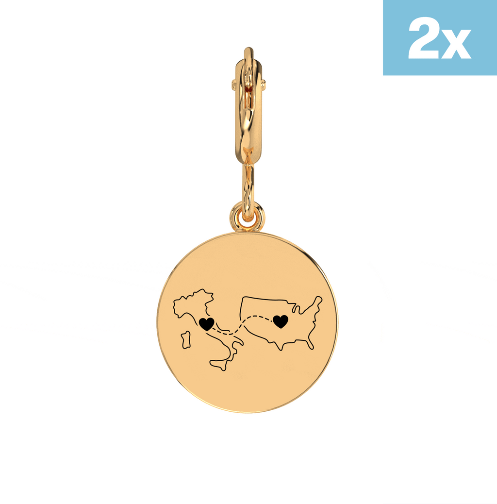 Boucles d'Oreilles Gravées Double Cartes
