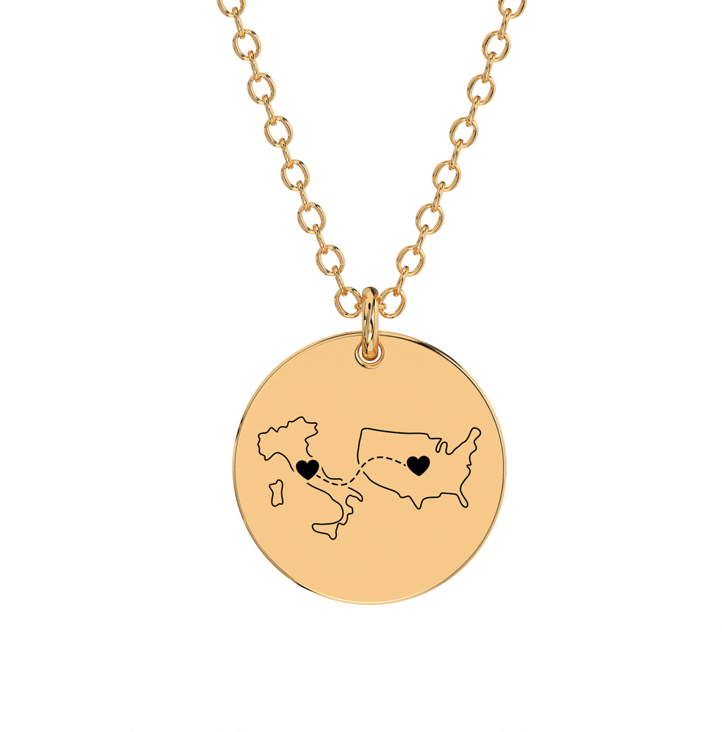 Collier Gravé Double Cartes