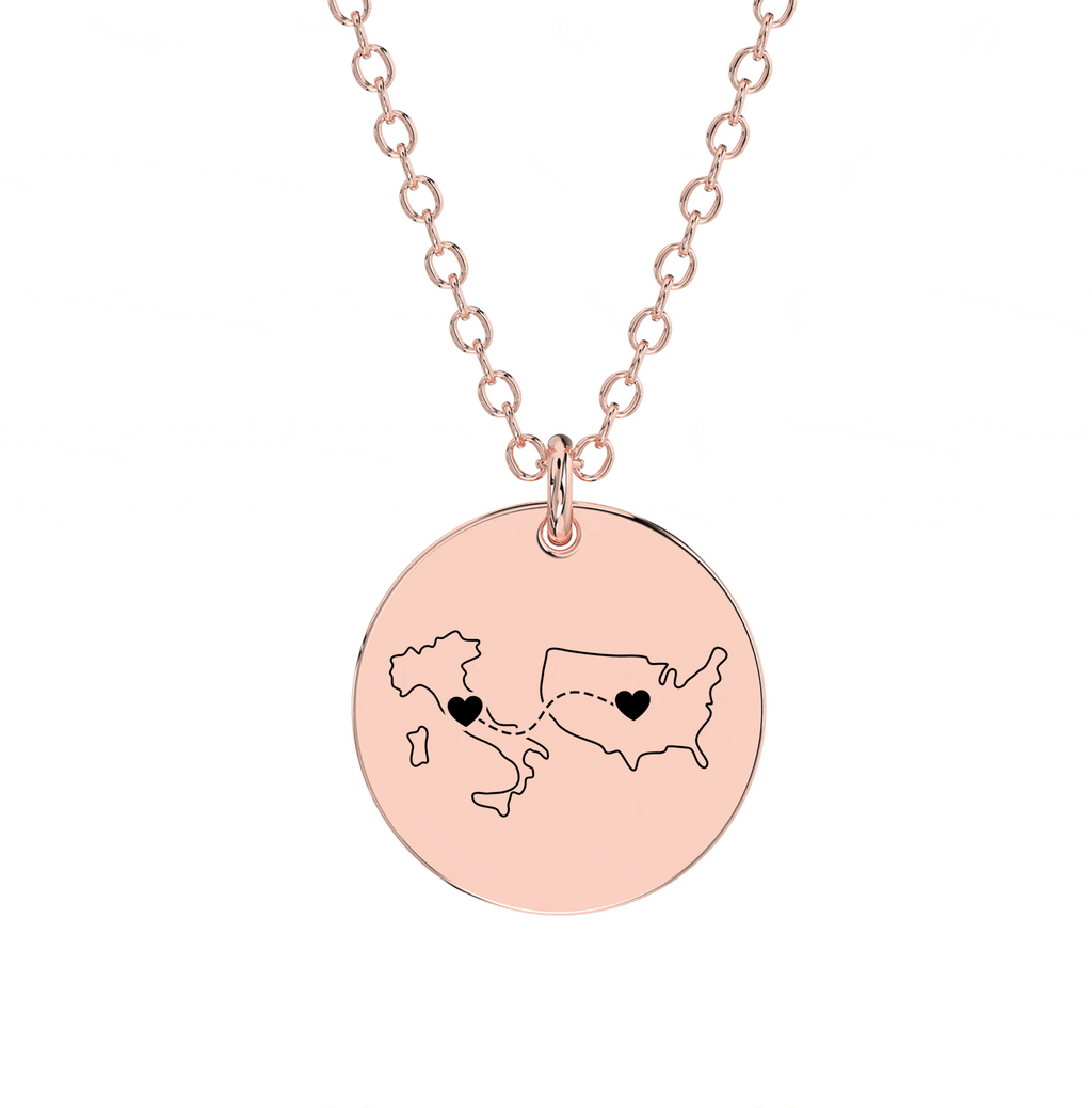 Collier Gravé Double Cartes