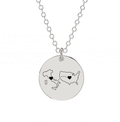 Collier Gravé Double Cartes