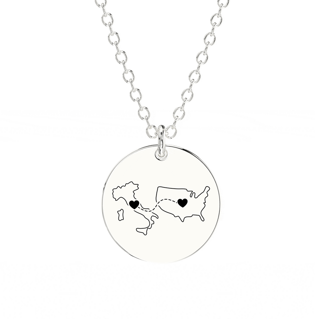 Collier Gravé Double Cartes