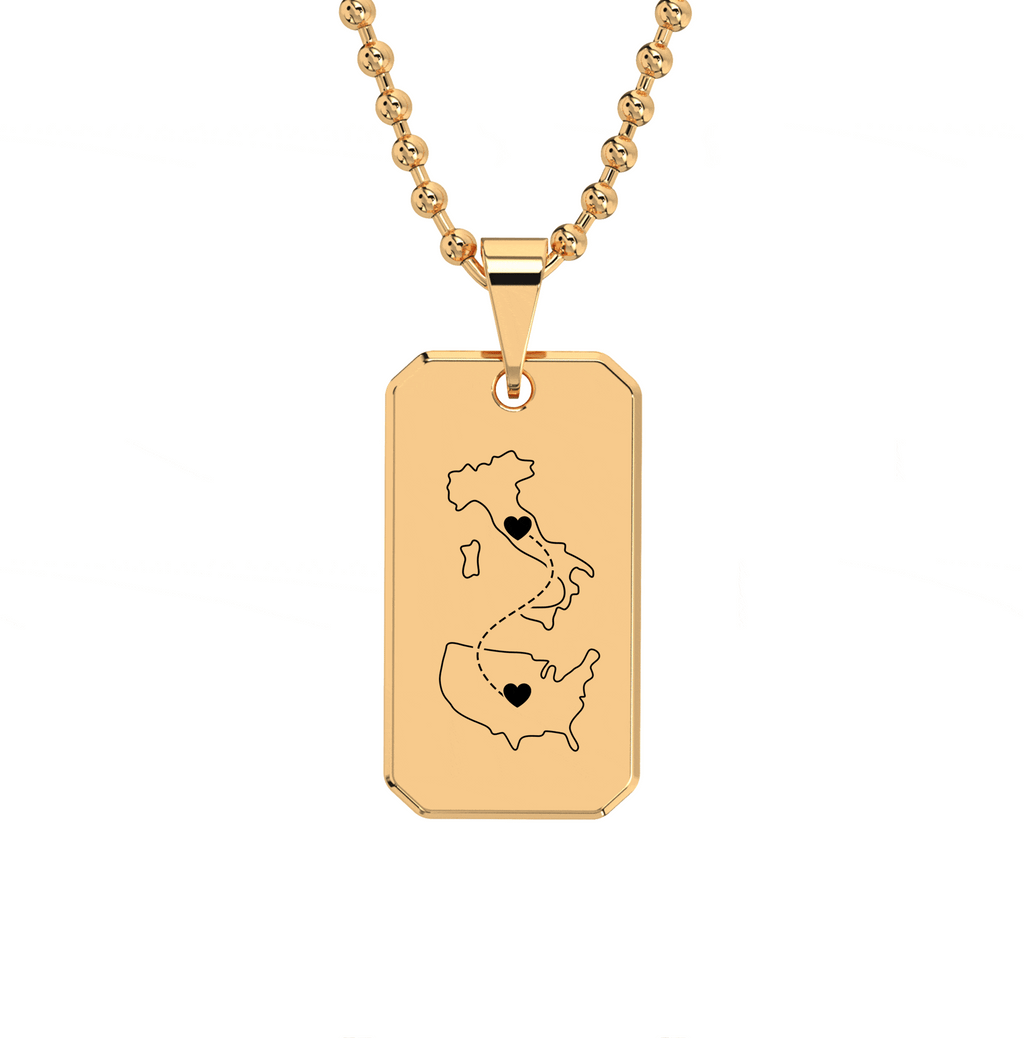 Collier Plaque Militaire Gravé Double Cartes