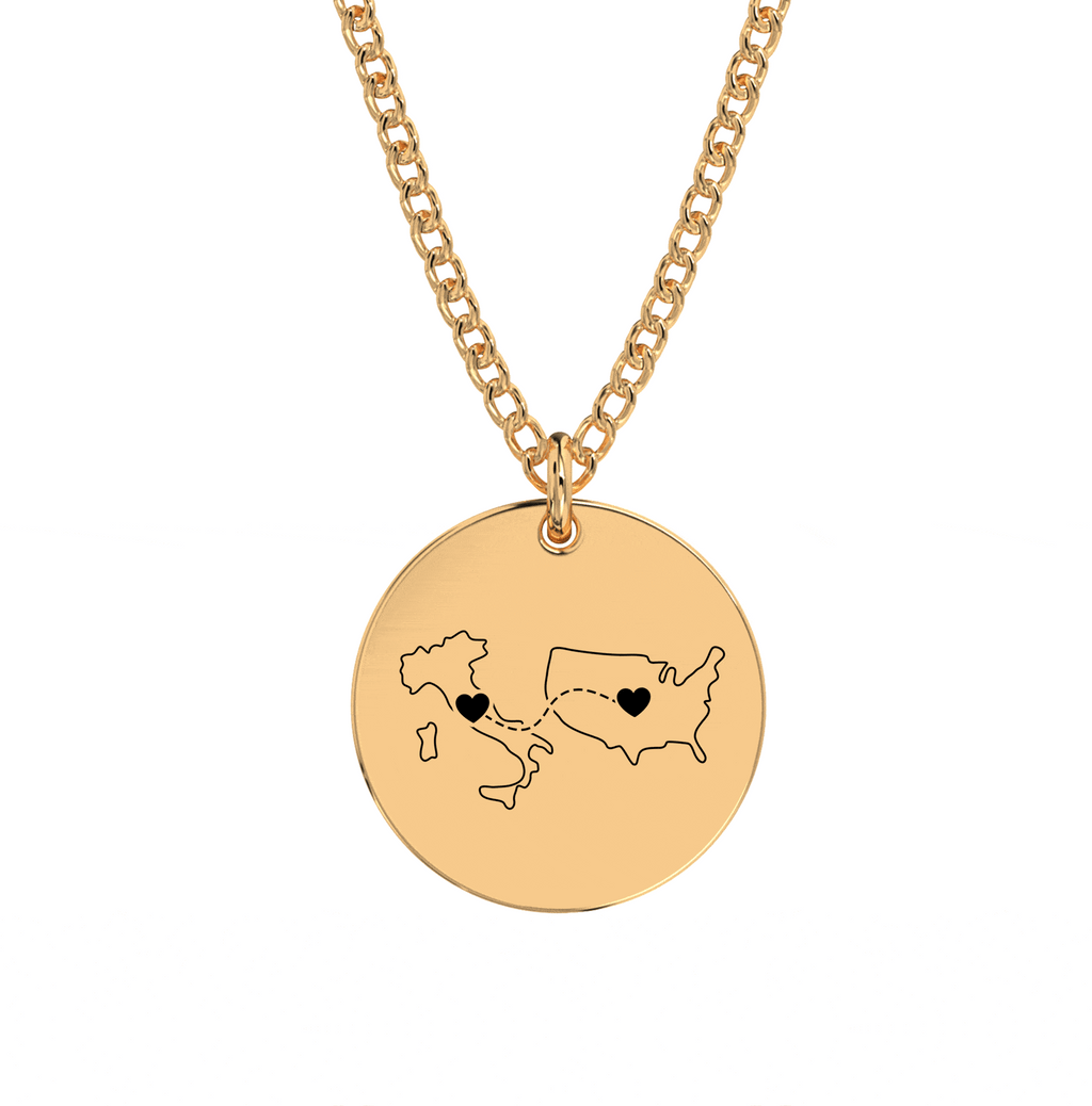 Collier Gravé Double Cartes