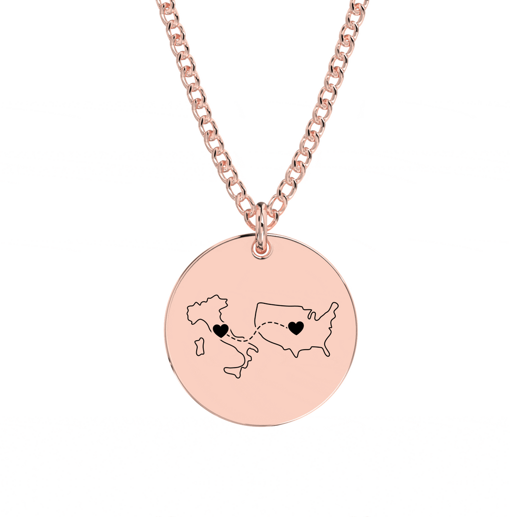Collier Gravé Double Cartes