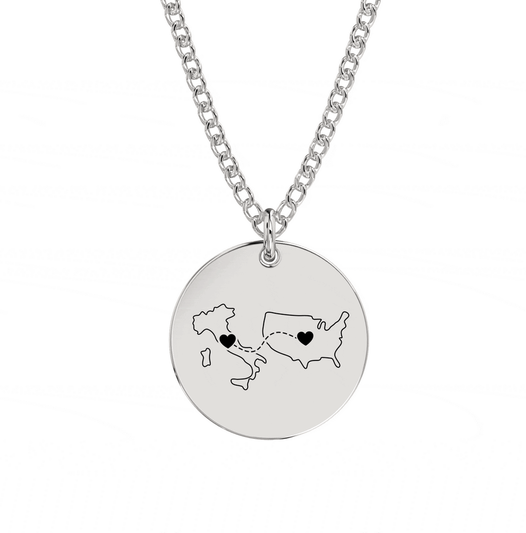 Collier Gravé Double Cartes