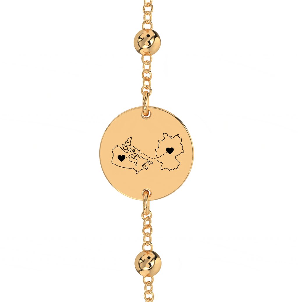 Chevillière/Bracelet Gravé Double Cartes