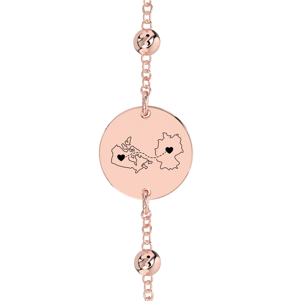 Chevillière/Bracelet Gravé Double Cartes