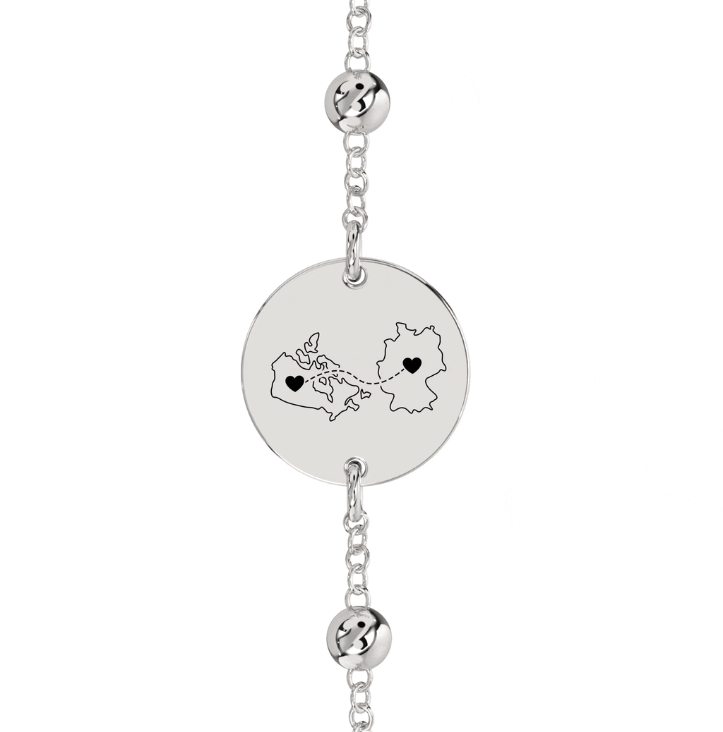 Chevillière/Bracelet Gravé Double Cartes