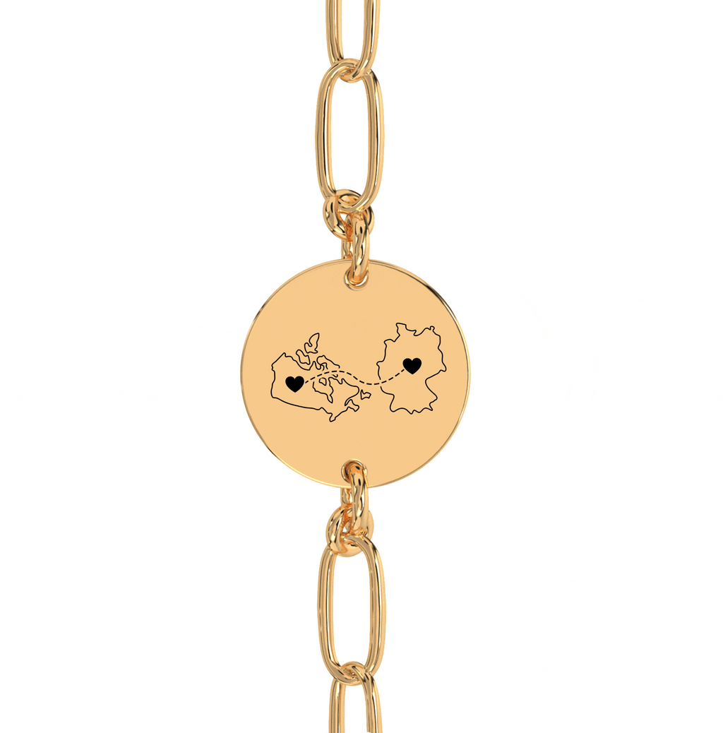 Chevillière/Bracelet Gravé Double Cartes