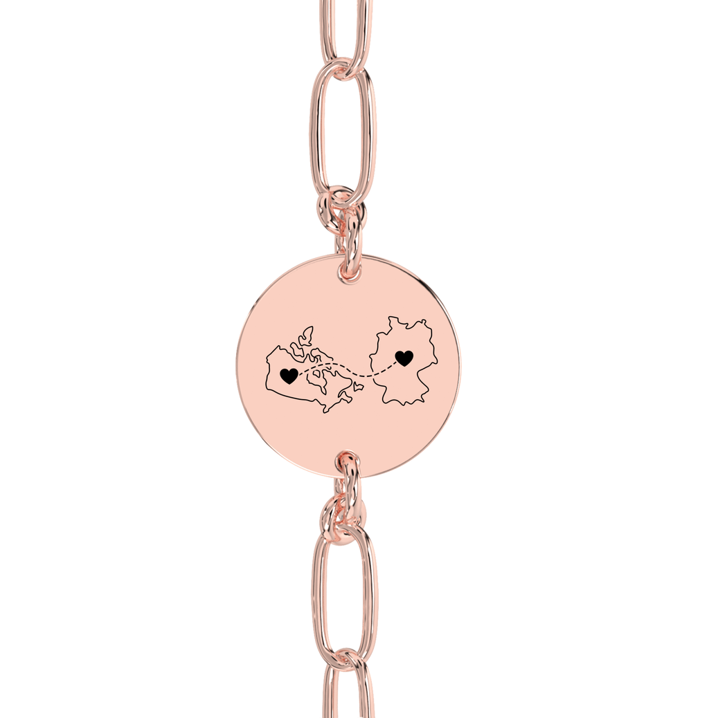 Chevillière/Bracelet Gravé Double Cartes
