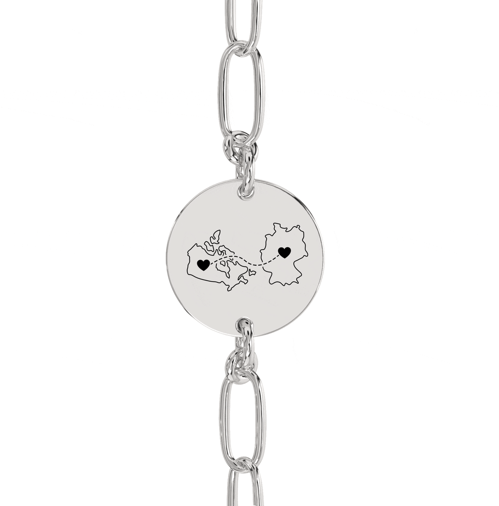 Chevillière/Bracelet Gravé Double Cartes
